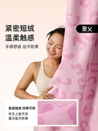 Ultra-Thin Suede Rubber Yoga Mat Towel, Portable Non-Slip Foldable Travel Yoga Blanket for Women