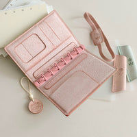 A7 Mint Pink Planner with Strap, High Aesthetic INS Style Portable Notebook for Daily Schedule