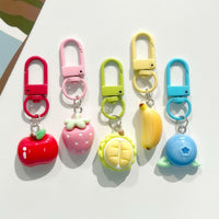 Realistic Fruit Keychain Bag Charm - Durian, Blueberry, Strawberry, Banana, Apple