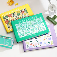 Minimalist B5 Floral Grid Notebook for Students and Business Professionals