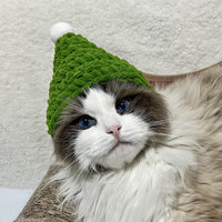 Pet Red Riding Hood Christmas Hat for Cats and Small Dogs, Knitted Ear Protection Headwear