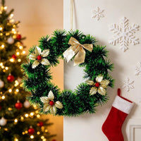 Christmas Simulation Green Plant Wreath Garland Courtyard Tinsel Christmas Flower Vine Ring Home Outdoor Decoration Pendant