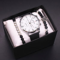 Men's Quartz Watch Gift Set with Bracelets