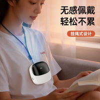 Portable Digital Display USB Rechargeable Neck Fan with Strong Airflow for Desk or Waist