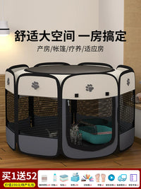 Pet Birthing Whelping Box Tent for Cats and Dogs, Enclosed Maternity Nest for Pregnant Pets