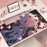 Cartoon Anime Girl Non-Slip Desk Mat with Diatomaceous Earth for Keyboard and Mouse