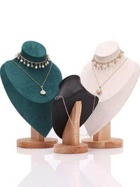 Wooden Heart-Shaped Neck Jewelry Display Stand Mannequin Bust for Necklaces and Pendants