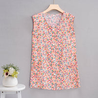Women's Sleeveless Cotton Cardigan Vest for Middle-Aged and Elderly, Button-Front