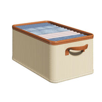 Foldable Fabric Storage Box with Lid, Large Capacity Waterproof Organizer for Clothes and Dormitory Wardrobes