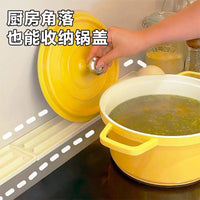 Narrow Slot Pot Lid Storage Mat with Drainer for Kitchen Countertop