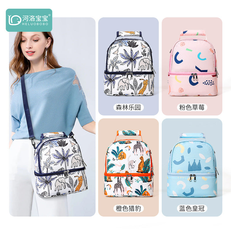 Double-Layer Insulated Breast Milk Cooler Bag for Lunch and Food Storage