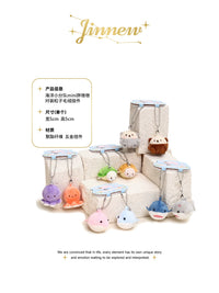 Jinnew Original Japanese Style Penguin Seal Plush Doll Couple Backpack Keychain