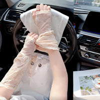 Women’s UV Protection Arm Sleeves, Ice Silk Mesh, Breathable Sun Sleeves for Cycling and Outdoor Use