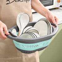 Extendable Colander Basket for Kitchen Sink, Foldable Strainer for Washing Fruits, Vegetables, Rice, and Storage