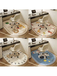 Children's Room Study Chair Desk Mat Round Carpet for Swivel Computer Chair
