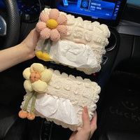 Cute Car Tissue Box Holder for Women - Hanging Automotive Tissue Dispenser and Storage
