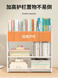Under-Desk Rolling Storage Cart with Multi-Layer Shelves for Books and Bags