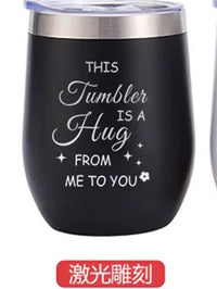 12oz U-Shaped Egg Shell Wine Tumbler, Double-Wall 304 Stainless Steel, Insulated