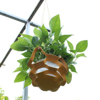 PU Leather Hanging Planter Basket for Succulents, Macrame Plant Hanger for Indoor Outdoor Plants