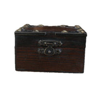 Vintage Wooden Treasure Box Decorative Storage Chest for Home Decor and Props