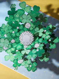 Sunflower Four-Leaf Clover 3D Pop-Up Card for Birthday, Christmas, New Year, and All Occasions
