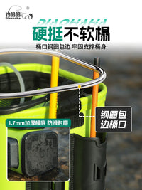 EVA Fishing Bucket with Rod Holders, Side Pocket, and Storage Bag for Lure Fishing