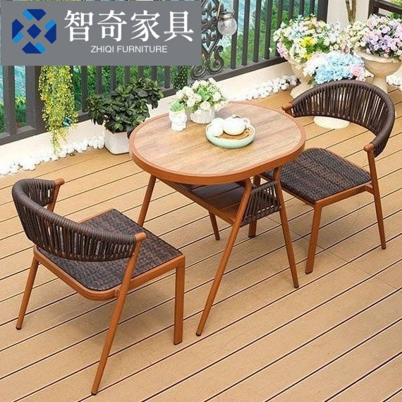 Foldable Rattan Outdoor Bistro Set for Small Balconies and Patios, Waterproof Garden Furniture