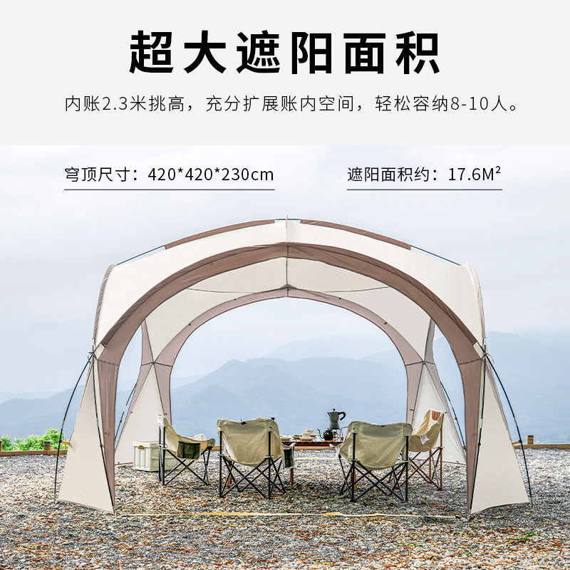 Dome Canopy Tent Large Sunshade Outdoor Camping Windproof Rainproof Awning