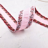 Jacquard Embroidered Polyester Ribbon Trim for Ethnic Style Clothing and Crafts