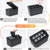 Large 8-Cavity Silicone Ice Cube Tray for Whiskey & Cocktails