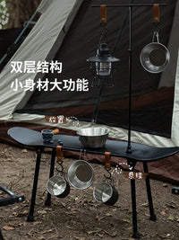Portable Folding Camping Picnic Table with Lamp Post or Storage Bag