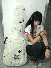 Leopard Star Pattern Padded Guitar Gig Bag for Acoustic Electric Bass Guitars 36-41 Inch