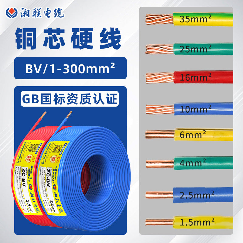 Flame Retardant Single Core Solid Copper Electrical Wire BV 1.5-10 sq mm