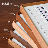 Growth Photo Frame for Kids, Commemorative Solid Wood 2-Inch ID Photo Storage for Students and Babies