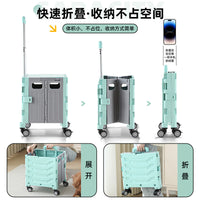 Foldable Shopping Cart with Wheels, Portable Utility Cart for Groceries, Laundry, and Outdoor Use