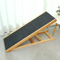 Adjustable Solid Wood Pet Ramp Stairs for Dogs and Cats - Non-Slip Foldable Indoor Pet Climbing Frame