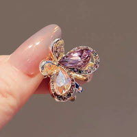 Purple Bowknot Mini Hair Claw Clip for Women, Elegant Jewelry Accessory for Evening Dresses