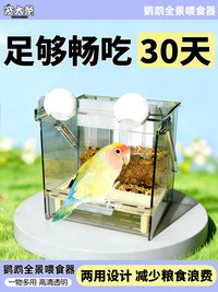 Pet Parrot Feeder and Bath Tub for Budgies, Cockatiels, and Parakeets