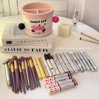 Cute Animal Desktop Organizer with Colorful Balls for Cosmetics and Stationery