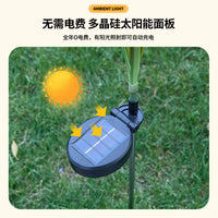 Solar LED Flocked Ball Garden Stake Lights for Balcony Yard Landscape Decoration