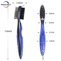 Portable Golf Club Double-Sided Cleaning Brush with Bristles - Golf Accessories