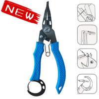 Titanium Plated Fishing Pliers, Straight Nose Lure Pliers, Split Ring Pliers, Hook Remover, PE Line Cutter