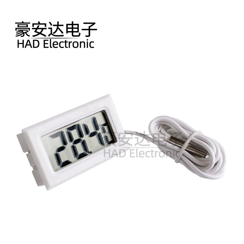 Digital Thermometer with Probe for Aquarium, Refrigerator, and Bathtub Temperature Monitoring