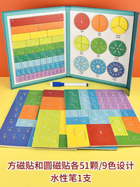 Magnetic Fraction Learning Set for Elementary Math, Fraction Recognition and Operations Demonstrator