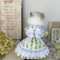 Handmade Pet Wedding Dress with Bow for Cats and Dogs