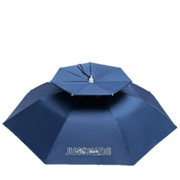 Hands-Free Fishing Umbrella Hat for Sun and Rain Protection, Foldable Head-Mounted Design