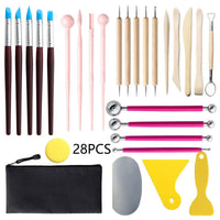 28-Piece Pottery & Clay Sculpting Tool Set for DIY Crafting