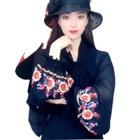 2024 Summer UV Protection Chiffon Shawl with Embroidery for Driving & Cycling
