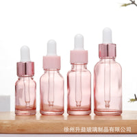 Pink Glass Dropper Bottles for Essential Oil, Serum, Lotion, Cosmetic Refill Bottle, 10ml 30ml 50ml