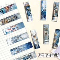 30-Pack Christmas Nordic Snow Scene Paper Bookmarks for Reading and Gifting